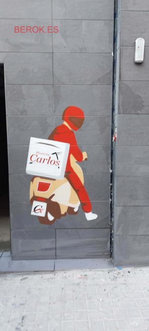 Graffitis Mural Pizzeria Carlos Barcelona Sabadell Catalunya Grafitero 300x100000